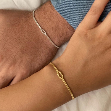 Set of 2 - Together Forever Infinity Knot Bracelet | 18K Plated
