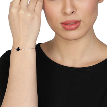 Grace Black Clover Charm Bracelet