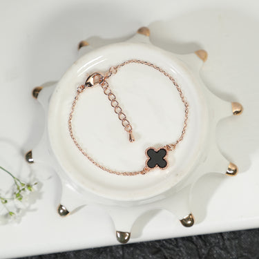 Grace Black Clover Charm Bracelet