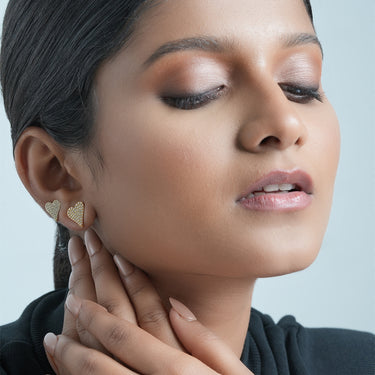 Duo Soiree Heart Studs | 18K Plated (Pack of 2)