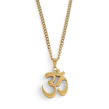Mens Om Pendant Necklace | 18K Plated