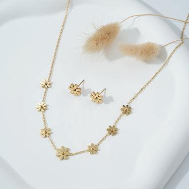 Floral Bloom Necklace Set | 18K Plated