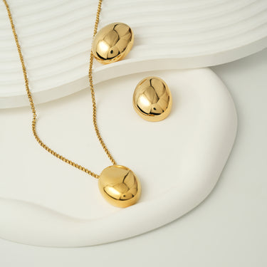 Bold Dome Pendant Set | 18K Plated