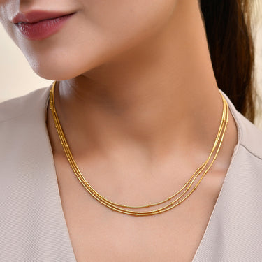Rhea Triple Layer Necklace | 18K Plated
