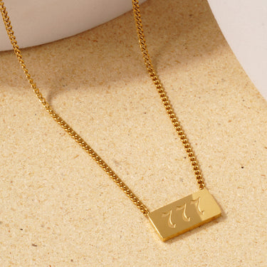 Angel Number Pendant-777 | 18K Plated