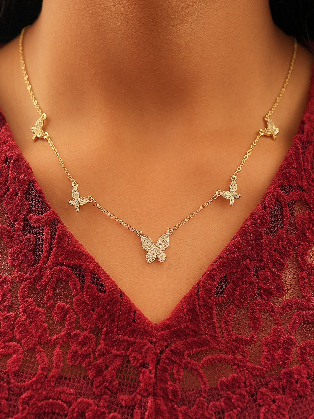 Aisha Butterfly Necklace|18K Plated