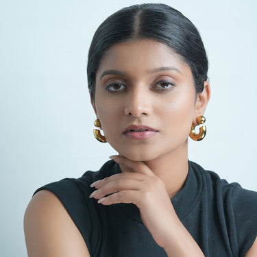 Carla C-shaped Half Hoops | 18K Plated