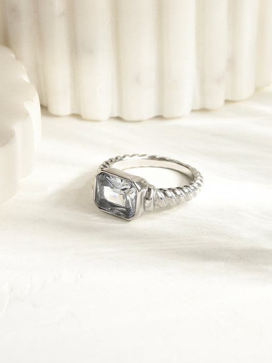 Silver Mod Stone Ring | 18K Plated