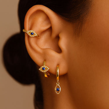 Carcy Evil Eye Earring Set for SINGLE EAR ONLY | 18K Plated