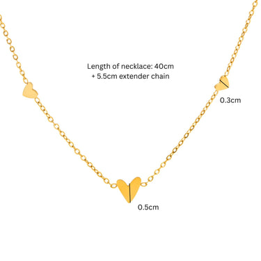 Amoura Heart Chain Necklace | 18K Plated