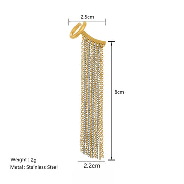 Kellyn Layered Tasseled Chain Drops (Single) | 18K Plated