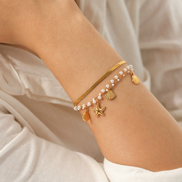 Starfish, Shell and Pearl Bracelet