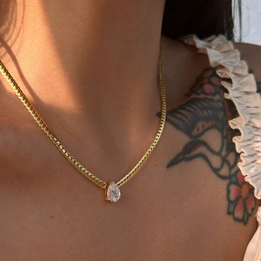 Delph Zircon Necklace| 18K Plated