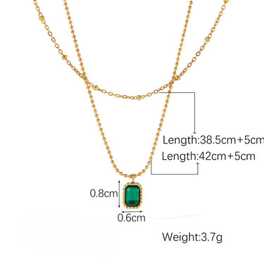 Sreen Stone Allure Necklace Size