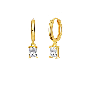 Indie Zircon Drop Huggies | 18K Plated