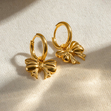 Ribbon Bow Knot Pendant and Earrings Set | 18K Plated