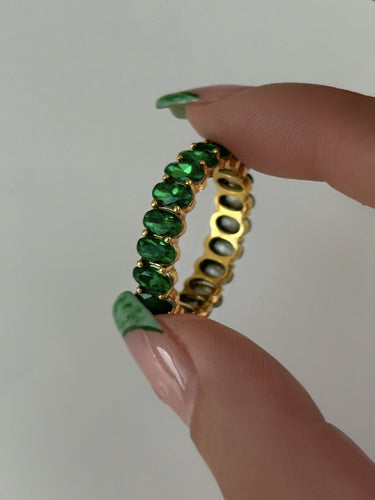 Oval Eternity Ring| 18K Plated