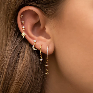 Nyxia Star Earring Set for SINGLE EAR ONLY | 18K Plated