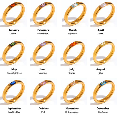 Eternal Birthstone Zircon Ring | 18K Plated