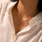 White Stone Allure Necklace Model Pic