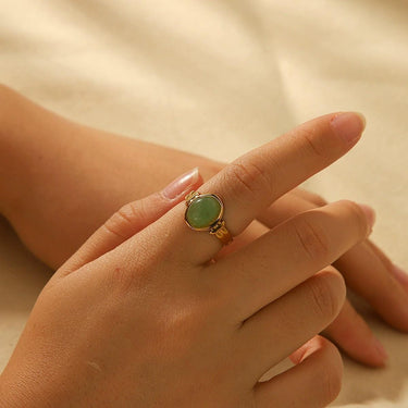 Natural Stone Ring | 18K Plated