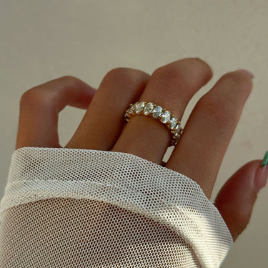 Oval Eternity Ring| 18K Plated