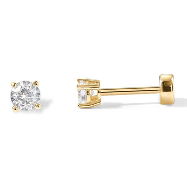 Zircon Flat Back Studs | 14K Plated