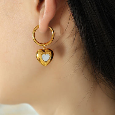 Love Max Heart Drops Hoops | 18K Plated