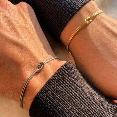 Mens Set of 2 - Together Forever Infinity Knot Bracelet | 18K Plated