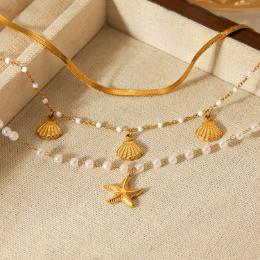 Starfish, Shell and Pearl Bracelet set