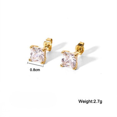 White Zircon Cluster Studs size