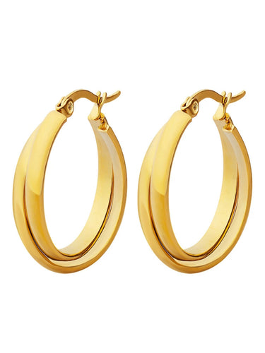 Nolira Thick Hoop Earrings | 18K Plated