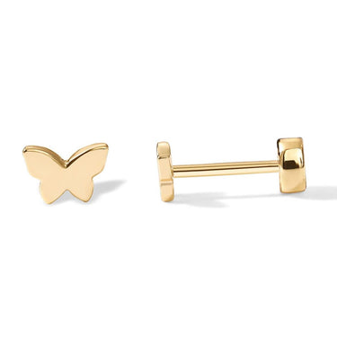 Butterfly Flat Back Studs | 14K Plated