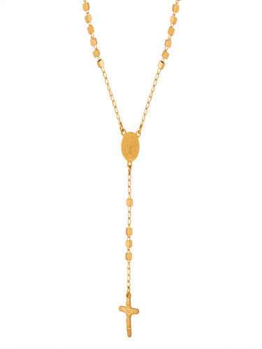 Serafina Cross Lariat Necklace | 18K Plated