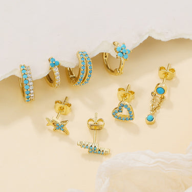 Blue Celestial Garden Earring Set | 18K Plated