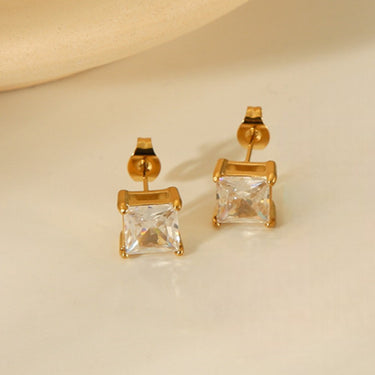 white Zircon Cluster Studs 