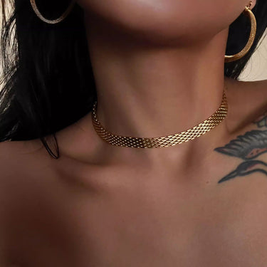 Panther Mesh Choker| 18K Plated
