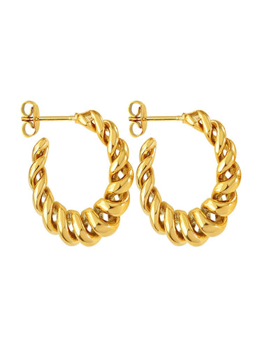 Aloura Spiral Hoop Earrings | 18K Plated