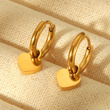 Glam Heart Drop Huggies | 18K Plated