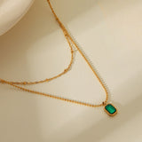 Green Stone Allure Necklace