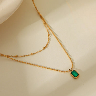 Green Stone Allure Necklace