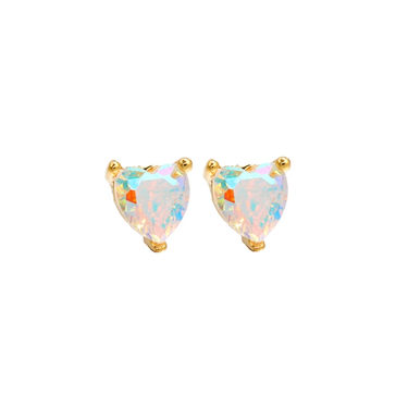 Heart Shaped Zirconia Stud Earring 