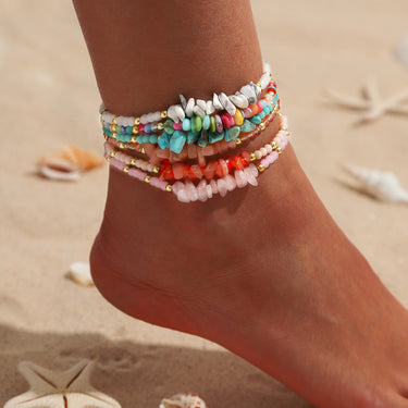 Kela Beaded Anklets - Set of 6