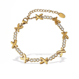 X shaped Zircon bracelet by Aquastreet