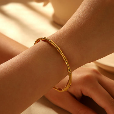 Bamboo Bangle | 18K Plated