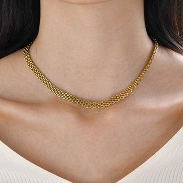 Clavicle Mesh chain necklace | 18K Plated