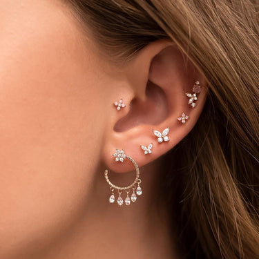 Florals Charm Earring Set for SINGLE EAR ONLY | 18K Plated