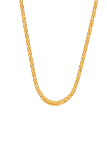 Soleil 2mm Snake Chain Necklace | 18K Plated