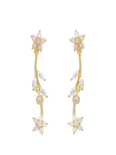 Floriette Pink Floral Drops | 18K Plated