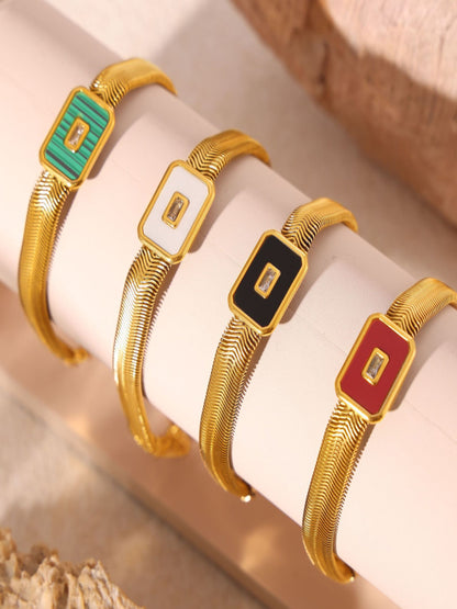 Enamel Snake Chain Bracelet | 18K Plated